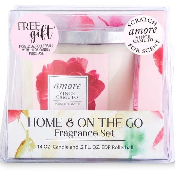 VINCE CAMUTO AMORE VINCE CANDLE ROLLEBAL PERFUME GIFT SET - Picture 1 of 7